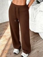 2026 New Casual Wide Leg Yoga Joggers Drawstring Sport Pants Naked Feeling High Stretch Outdoor Loose Sports Pants Spring Style
