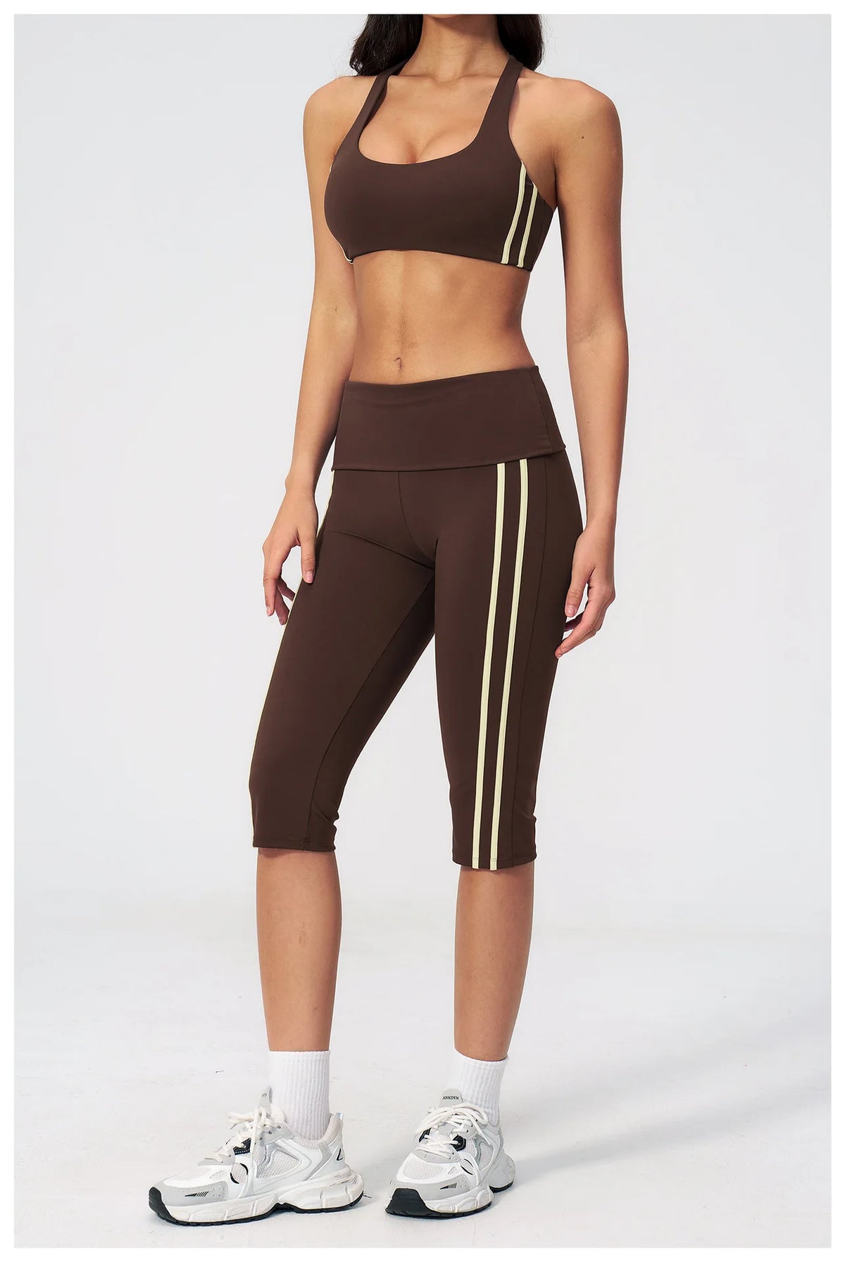 Summer Color Blocked Yoga Sets Women Slim Sports Bra High Waist Pants Fitness Suits Outwear Gym Running Push Up Workout Clothes