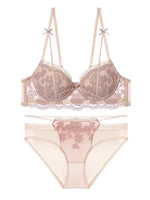 Antique French Lace Underwire Bra | Retro Petite Deep V Plunge Set | Summer Non-Padded Lingerie | Sexy Bridal Push Up Effect