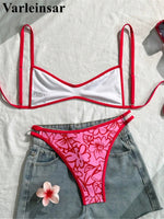 S - XL 2026 Sexy Printed High Leg Cut Bikini Female Swimsuit Women Swimwear Two-Pieces Bikini Set Bather Bathing Suit Swim V8037