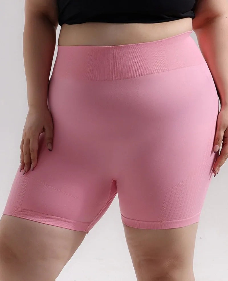 STOUREG Women's Plus Size Seamless Yoga Shorts High Support Quick Dry Fitness Running Gym Shorts