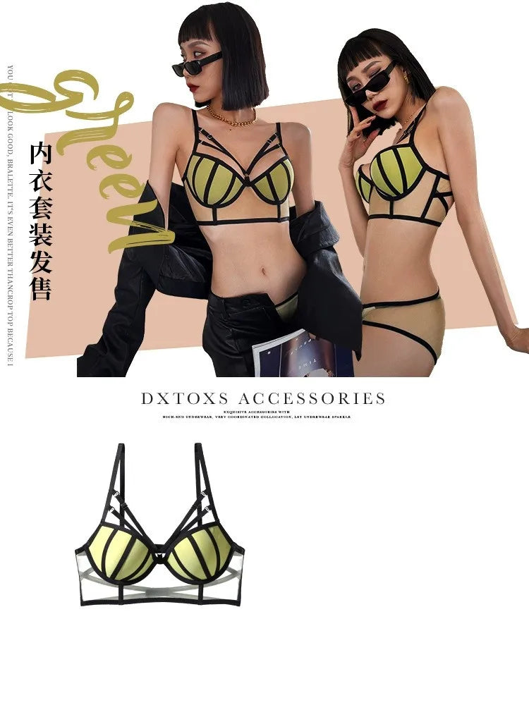 Hot SexyBrief Sets Women's Underwear Set Push-up Bra Panty Sets Comfort Brassiere Adjustable Straps Gathered Lingerie Set
