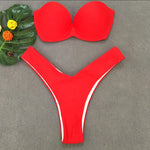 Sexy Leopard Bikini 2023 Push Up Bandeau Swimsuit Female Swimwear Women Thong Bikinis Set Bather Beachwear Bathing Suit Pool