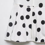 Women's Polka Dot Balloon Cut Halter Top Women Black White Polka Dot Halter Neck Ruffle Peplum Top Sleeveless Casual Blouse 5WUO