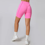 Yoga Shorts Women Fitness Shorts V-shaped Waist Running Cycling Shorts Breathable Sports Leggings Workout Gym Shorts