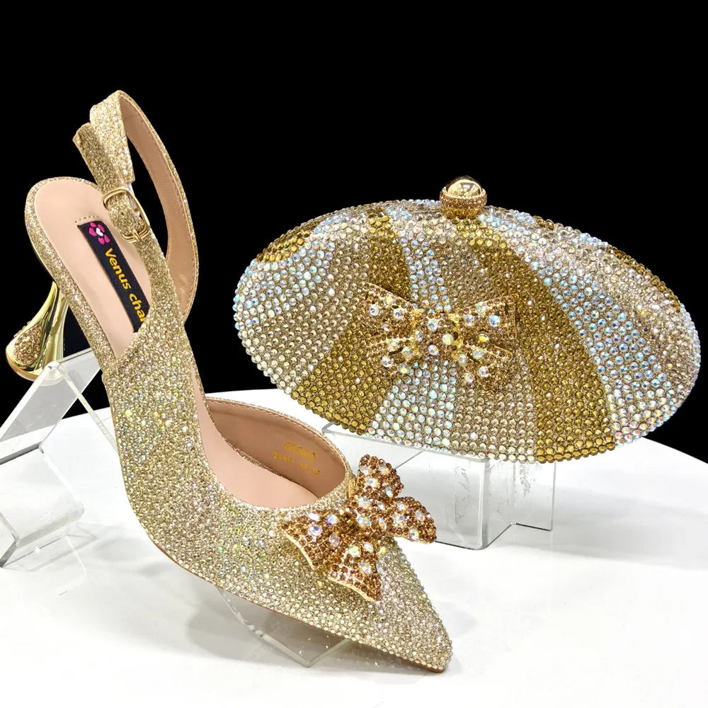 DoershowAfrican fashion Italian Shoes And Bag Sets For Evening Party With Stones coffee Italian Handbags Match Bags! Ho1-1