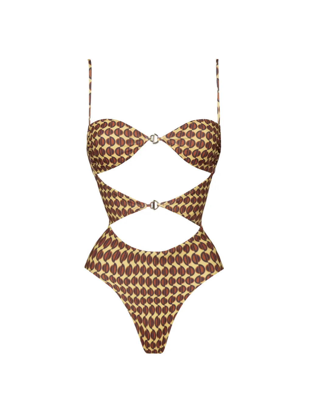 Bandeau Cut-out Swimsuit Women One Piece Swimwear With Headscarf Luxury Lady Bathing Suit Fashion Mujer Beachwear Female Outfit