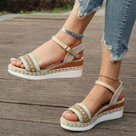 Zoki Plus Size Ankle Buckle Wedge Sandals for Women 2025 Summer Non Slip Beach Shoes Woman Lightweight Platform Sandles Female
