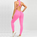 2026 Pad Sleeveless Deep V Exercise Gym Yoga Set One Piece Jumpsuit Women Sport Workout Fitness Scrunch Shorts Active Wear XP301