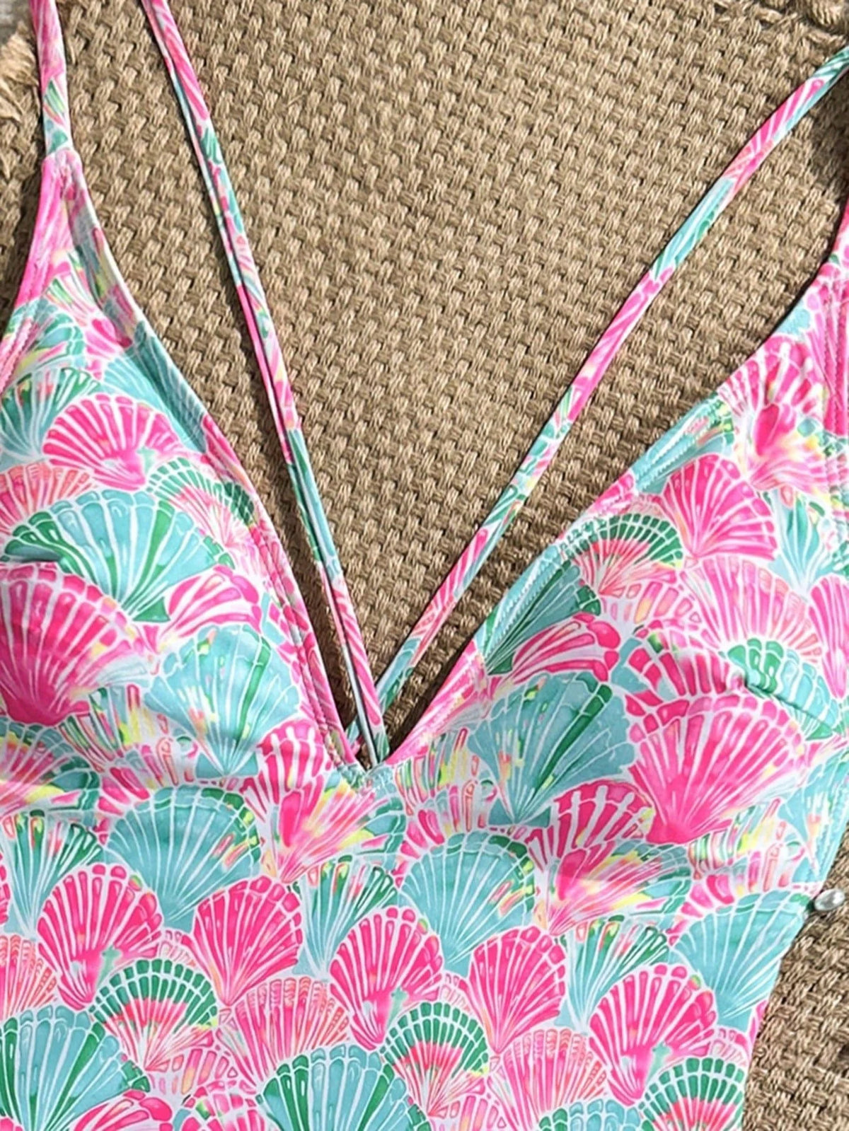 Sexy Pink Floral Print Swimwear Women 2026 Deep V Neck Slim Tummy Control One Piece Swimsuit Beach Hoiday Bathing Suit Monokini