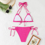 Sexy Orange Bikini 2025 Women Pearls Strap Push Up Drawstring Side Thong Swimsuit Luxury Lace Up Beach Bathing Suit Swimwear