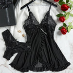 Women Nightdress Lace Chemise Bow Nightgown Sleepwear Mini Dress Plus Size Babydoll Lingerie Sleepdress Nighty