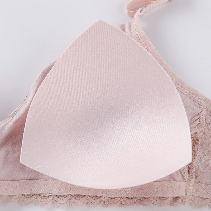 Floral Lace Bra Non-Wire Bralette Push Up Bras For Women V-neck Brassiere Female Padded Underwear Sexy Lingerie Intimates