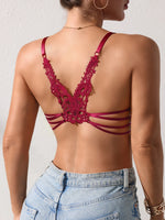 Butterfly lace Backless Style sexy bras Fashion Comfortable women's bra Front closure push-up bra
