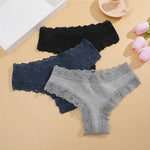 New Lace Seamless Cotton Panties Ribbed Maillard Brazilian Pants LowWaist Women Panties Breathable Girls Underwear Soft Lingerie