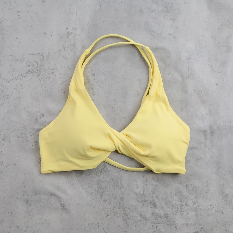 DIAS FIT JOY Women'sWorkout Sports Bras Beauty back Cross Padded Low Impact Fitness Bra Yoga Top Cycling Fitness