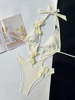 DEKA 2025 New 3D Flowers One Piece Swimsuit Women Solid Sexy Hollow Out Swimwear Tropical Summer Beachwear Bathing Suit Bodysuit