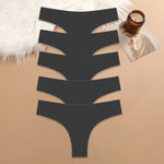 5PCS Seamless Maillard Panties Ultra-thin Brazilian panties Women Ice Silk Underwear Sexy Panty Low Waist G-string Female Solid