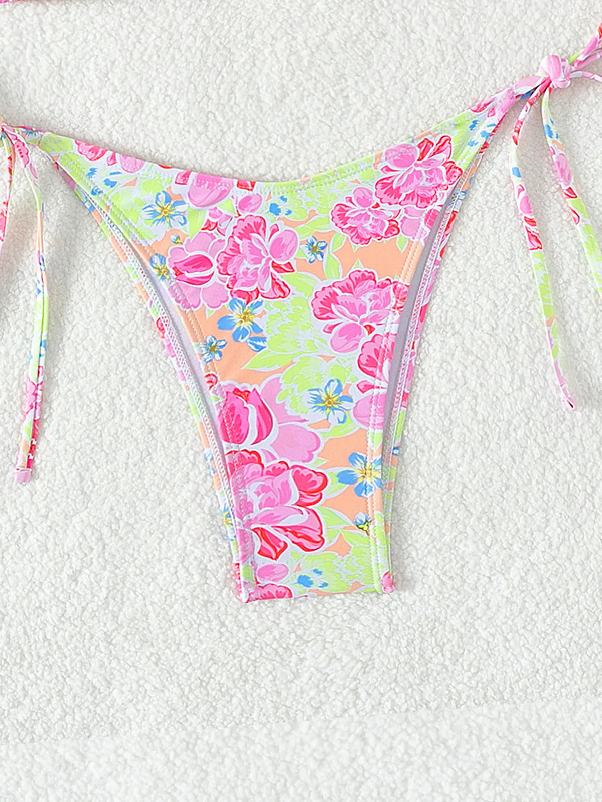 Blue Floral Print 2 Piece Micro Bikini Set for Women 2025 New Push Up Bra Thong Swimsuit Beach Bathing Suit Holiday Swimwear