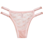 Love Letter Print Women Briefs Mesh Transparent Ring Buckle Adjustable Hollow-out Underwear Low-waist Panties String Lingerie