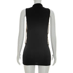 FDYOUI Women 2026 Summer Sleeveless Hollow Out Slim Mini Dress Sexy Package Hip Short Party Night Club Dresses Black Streetwear
