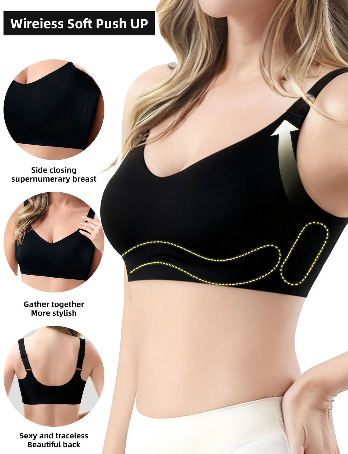 7pack of Color Women's Seamless Wireless Sports Bras Panties Set - Soft Push-Up Design Everyday Basic Lingerie Free Shipping