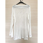 Sexy Long Sleeve See Through TopMesh Sheer Tunic Beach Cover Up Cover-ups Beach Dress Beach Wear Beachwear Female Women V3557
