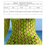 Women Sheer Mesh Long Sleeve Beach Cover Up, Sexy See-Through Fishnet Dress, Solid BodyconFor Summer Beach Party