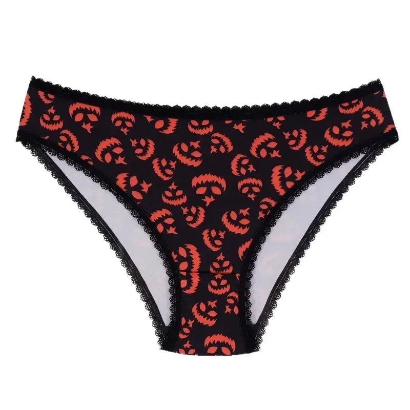 Halloween New Style Women's Briefs Lace Sexy Low-Waisted Seamless Invisible Girl's Underwear Soft Breathable Panties For Party