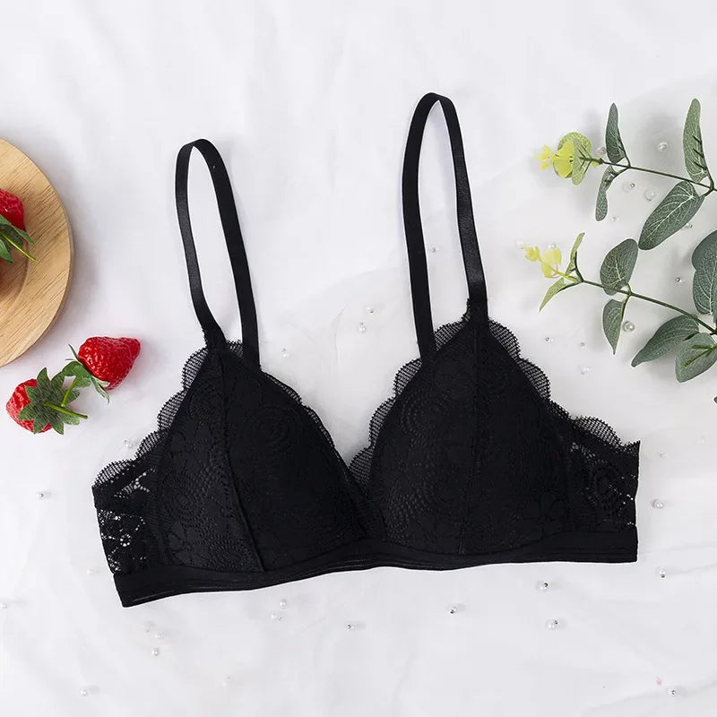 Floral Lace Bras Women Bralette Non-wire Bra Push Up Underwear Back Buckle Brassiere Female Sexy Lingerie