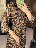 New Sexy Leopard Printed Beach Cover Up Chiffon Cover-ups Swimwear Beach Wear Summer Beachwear Female Women Long Dress K3219C
