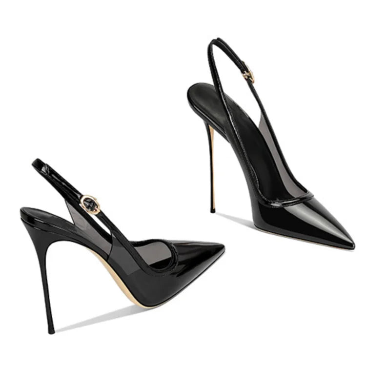 Summer Women High Heeled Shoes for Woman's Pointed Toe Ankle Thin Heels Mixed Colors Pumps Sexy Lady Patent Leather Party Shoes