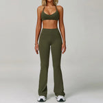 Hearuisavy Women's Running Comfort 2Pcs Sports Pants Set High Waist Push Up Workour Sportswear Casual Cycling Jogging Yoga Bras
