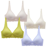 2Pcs/Set Seamless Bras For Women Wireless Push-Up Underwear Female Sexy Lingerie Deep V Brassiere Sleep Soft Intimates