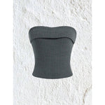 Women Rib-knit Tube Top Summer 2024 Y2K Clothes Grunge Punk Solid Strapless Sleeveless Slim Fit Crop Top Tank Tee Streetwear
