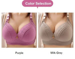 Gathered Side Collection Lifting Underwear Breasts Brassiere Large Size Bra Full Cup Underwear Brassiere No Steel RingBra
