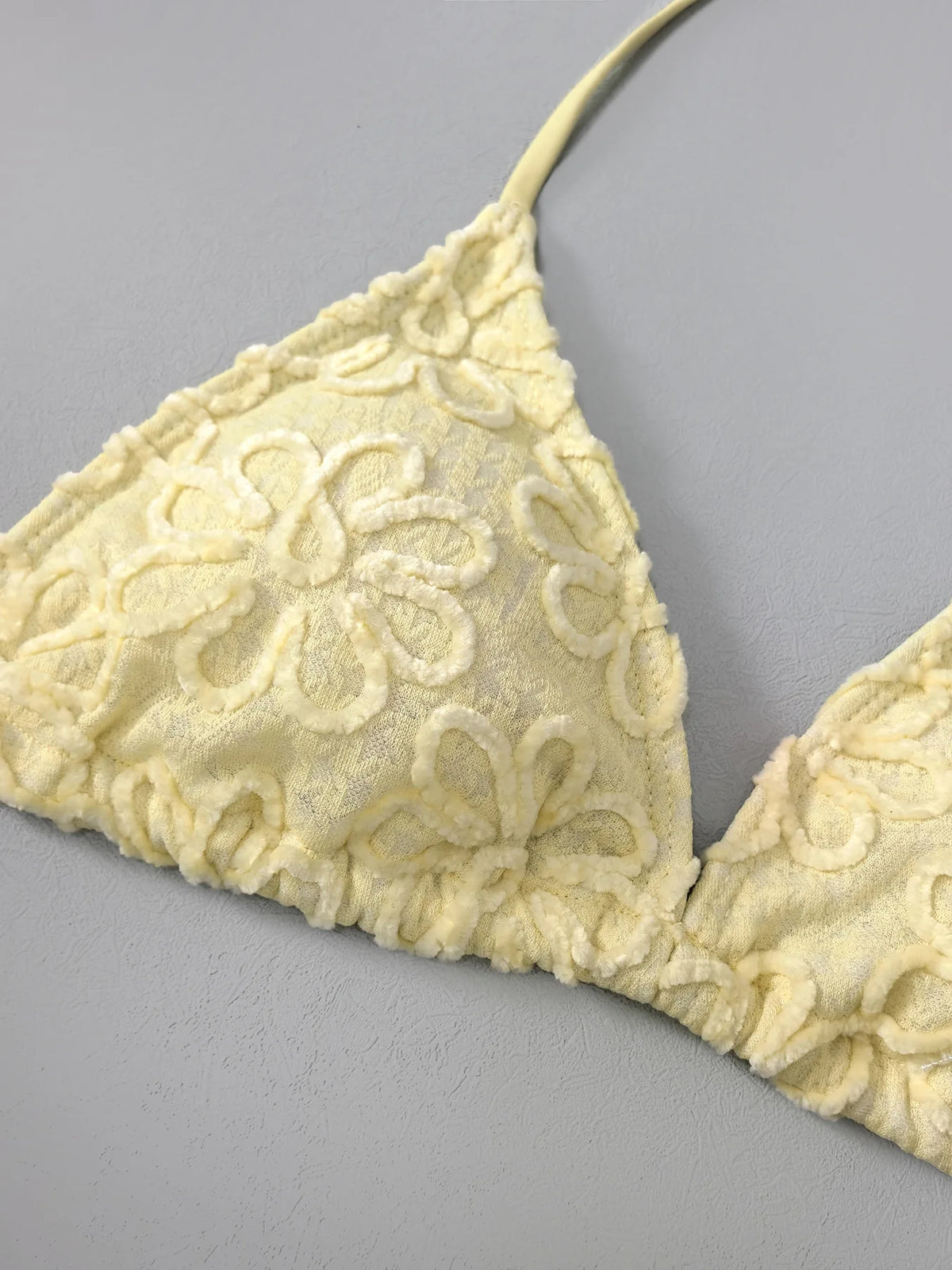Women Yellow Flower Bikini Sets Three Pieces with Ruffles Mini Skirt Halter String Swimsuit Bathing Suit Beach Outfits Biquini