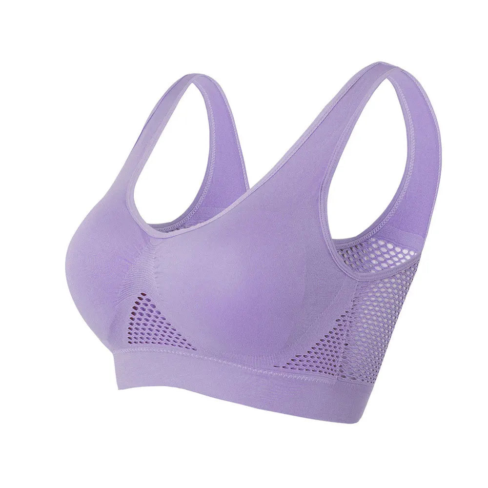S-6XL Hollow Out Women Sport Bra Fitness Yoga Running Vest Underwear Padded Crop Tops Underwear wireless gym top bras Breathable