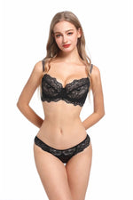 Französische Spitzen Büstenhalter Set Damen Sexy Tiefe V-Ausschnitt U-Rücken Große Oberweite Stützend Minimizer Sommer Neuheit