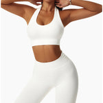 Sexy Halter Yoga Bra Gym Workout Push Up Running Sports Underwear Gathering Sports Vest Beautiful Back Fitness Top