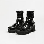 2025 Brand Fashion Women's Black Summer Gladiator Sandals Fashion Leisure Square Heels Casual Platform Shoes Big Size 43
