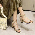 Fashion Cross Strap High Heels Sandals Party Wedding Bridal Shoes Summer Gold Silver Ladies Sandal Women