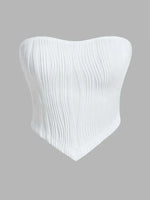 Sexy Off The Shoulder Tube Top Women Summer 2024 Solid Rib Knit Strapless Sleeveless Backless Crop Top Streetwear Y2K