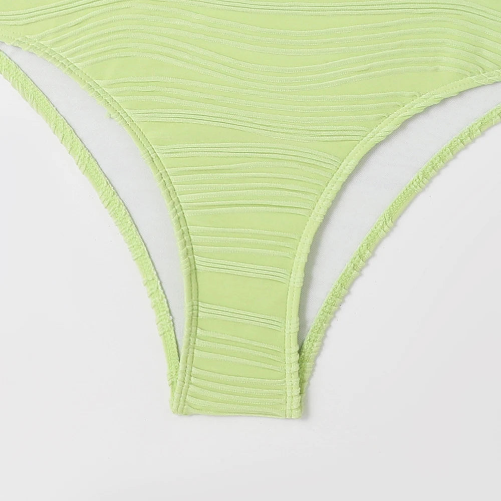2026 One Piece Swimsuit Solid Swimwear Women Bathing Suit Female Swimming Summer Beachwear Bodysuit