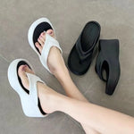 2026 New Women Fashion Slippers Soft EVA Summer Platform Shoes Girls Beach Flip Flops Thick Sole Female High Heel Street Sandals
