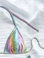DEKA Colorful Snake Skin Halter Strappy Bikini Female Swimsuit Women Swimwear Two-pieces Bikini set Bather Bathing Suit Swim