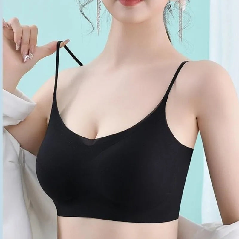 Ultra-thin Tube Tops Push Up Bras For Women Ice Silk Underwear Small Cup Sexy Lingerie Anti Droop Seamless Bras Summer Top