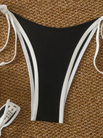 Sexy White Black Patchwork Micro Bikini Women Halter Push Up Bra Bandage Thong Swimsuit 2026 Bathing Suit Holiday Pool Swimwear