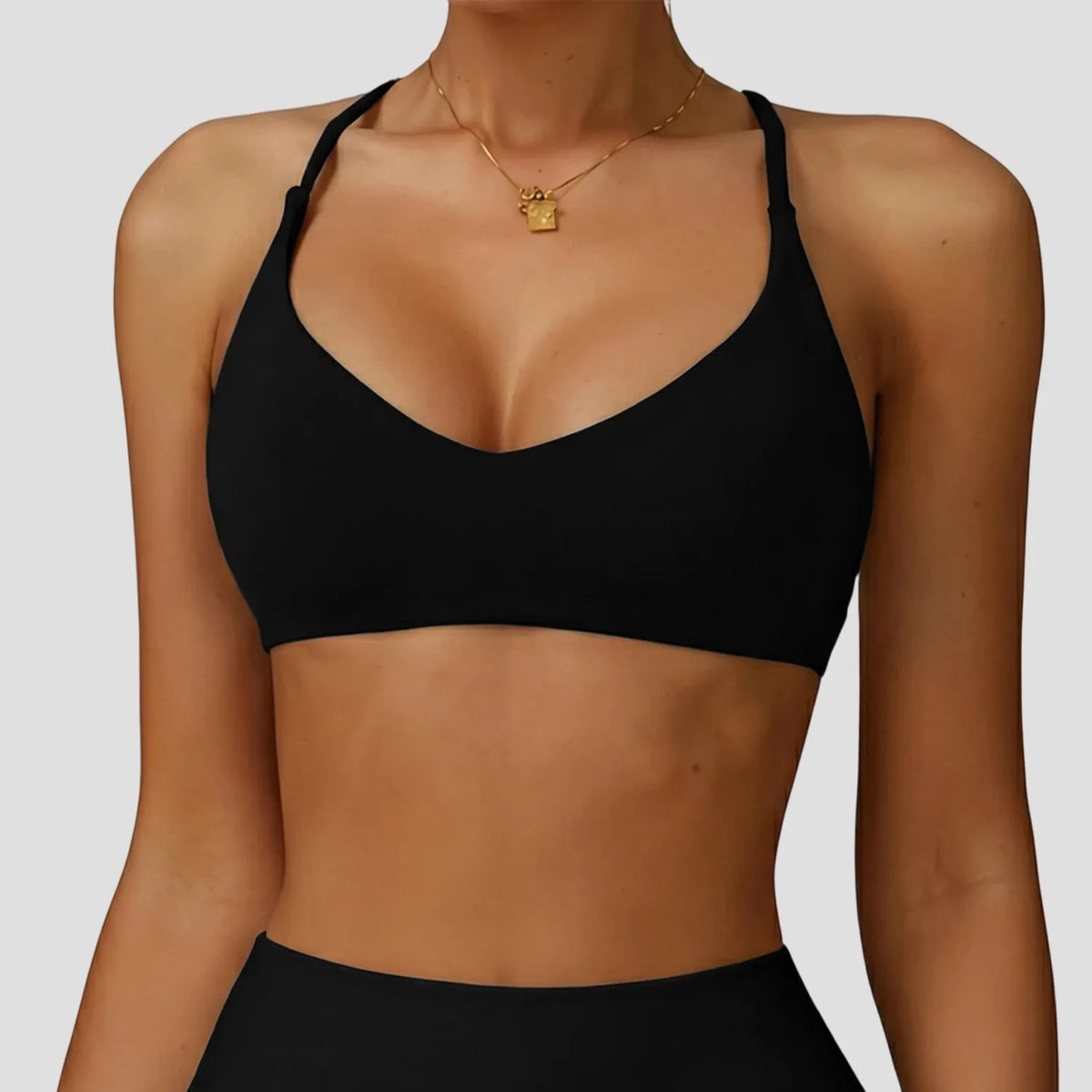 Sports Bra HighSupport Women Gym Underwear Push-up Back Cross Yoga Crop Top Running Workout Fitness Pilates Solid Color