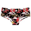 Women's Cute Peach Print Checkerboard Cotton Panties Mid-Waist Soft Breathable Briefs for Casual Daily Wear